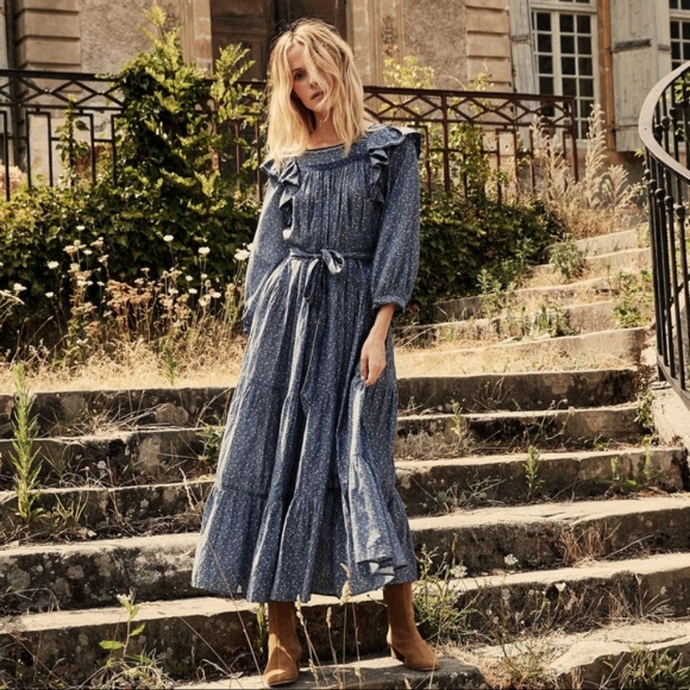 Doen Gables Dress in Midblue California Wildflower